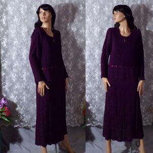 Vintage 90s Purple Dress Size Medium 10P 1990s Retro Dark Whimsigoth Grunge Maxi